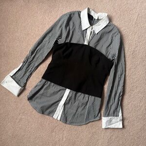 Kendall & Kylie Monochrome Striped Shirt